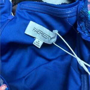 Faeriesty medium blue fairy holo sequins long bridal prom cocktail sexy blue